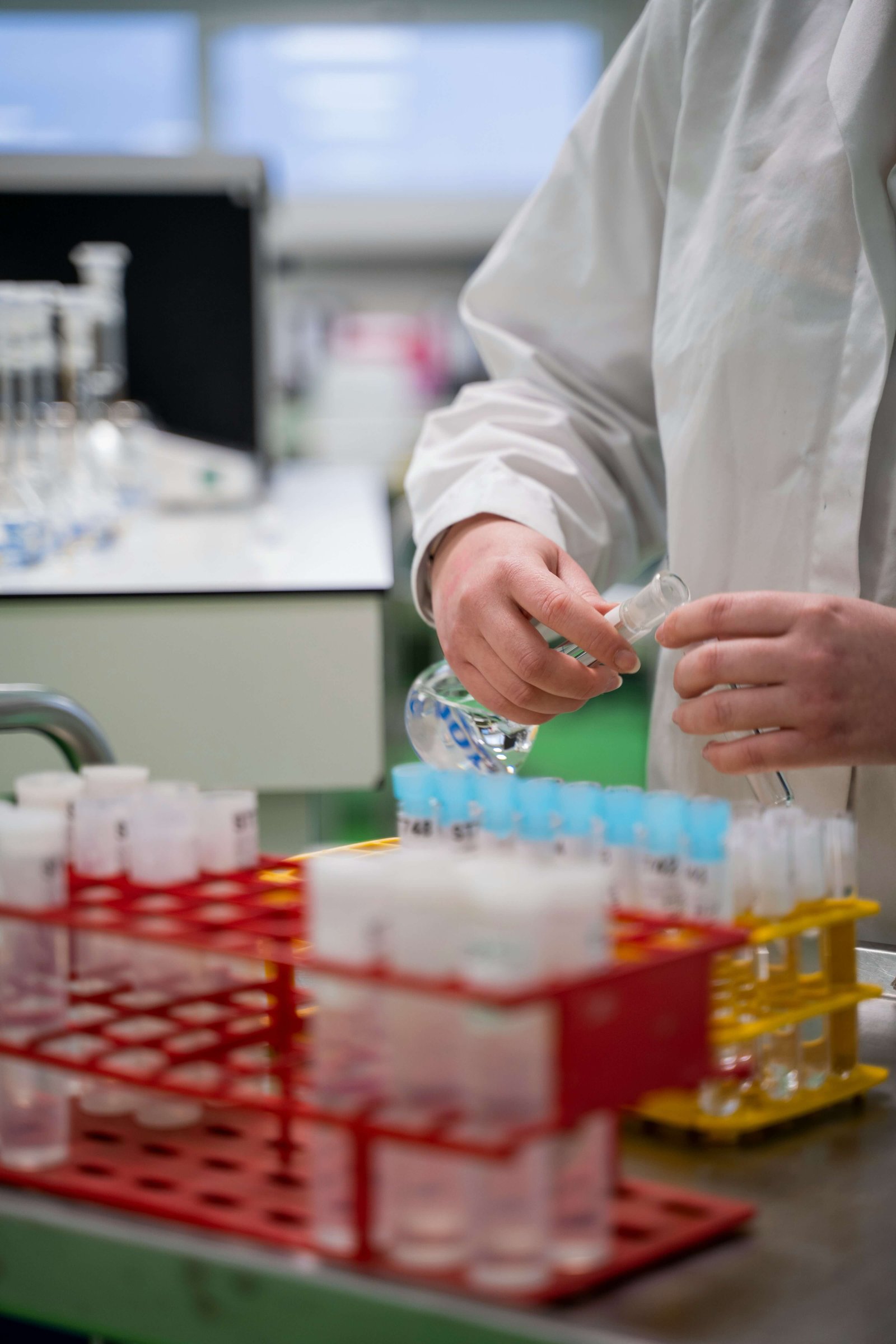 Laboratory technician conducting quality testing